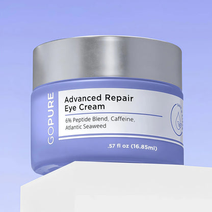 goPure Advanced Repair Eye Cream - Under Eye Cream for Puffiness, Bags, and Dark Circles, Visibly Improve the Look of Fine Lines, Wrinkles, and Crows Feet - 0.57 fl oz